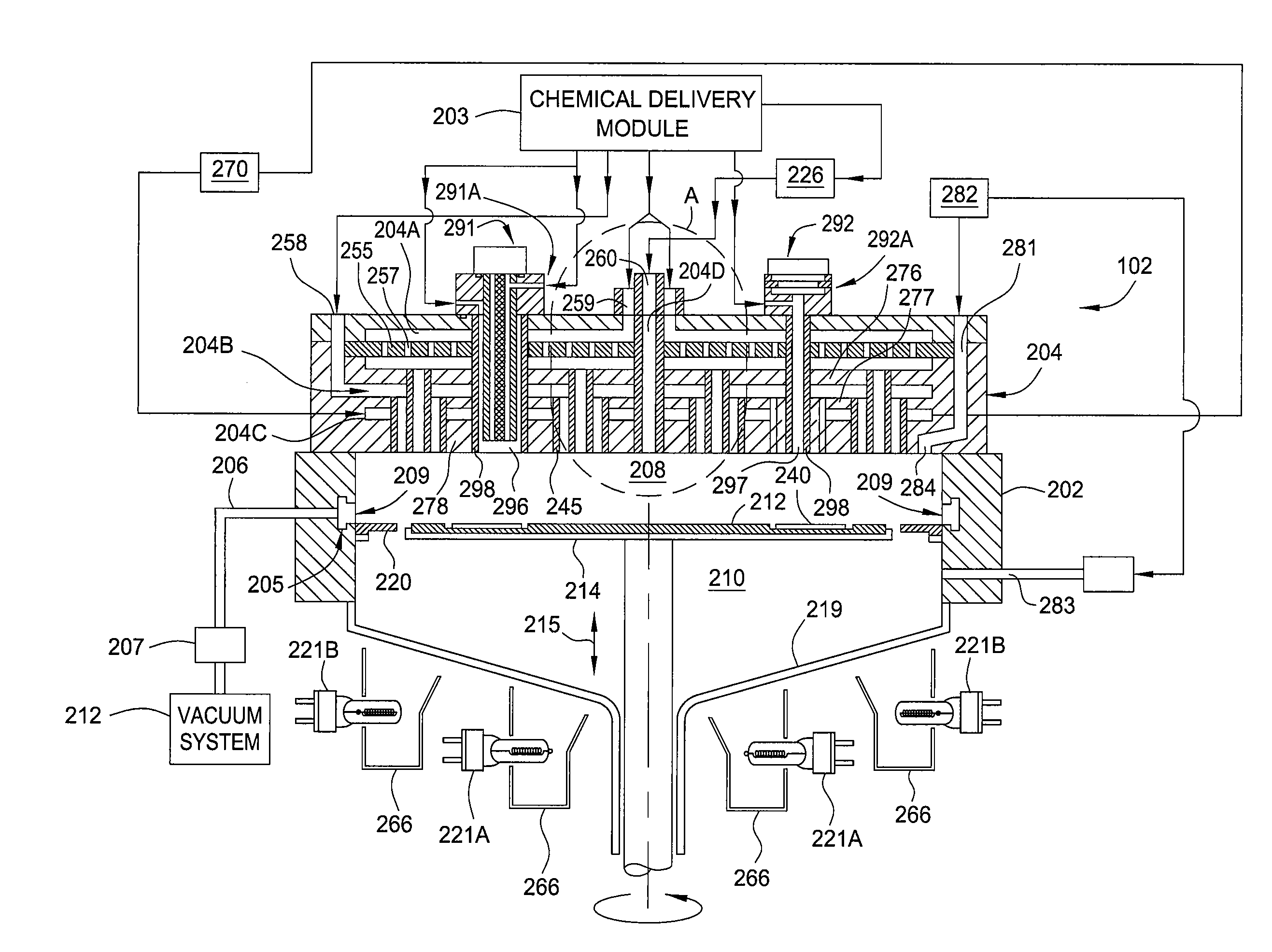 Multiple precursor showerhead with by-pass ports