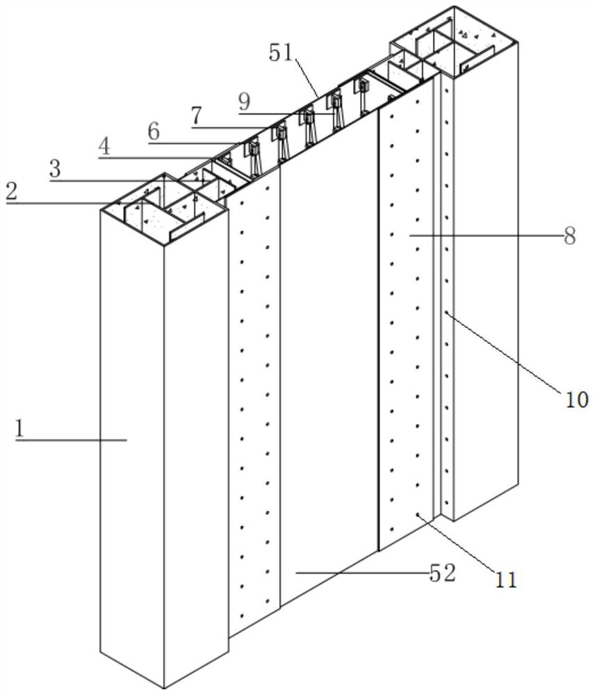 Double-steel-plate shear wall internally provided with replaceable inclined struts and construction method of double-steel-plate shear wall