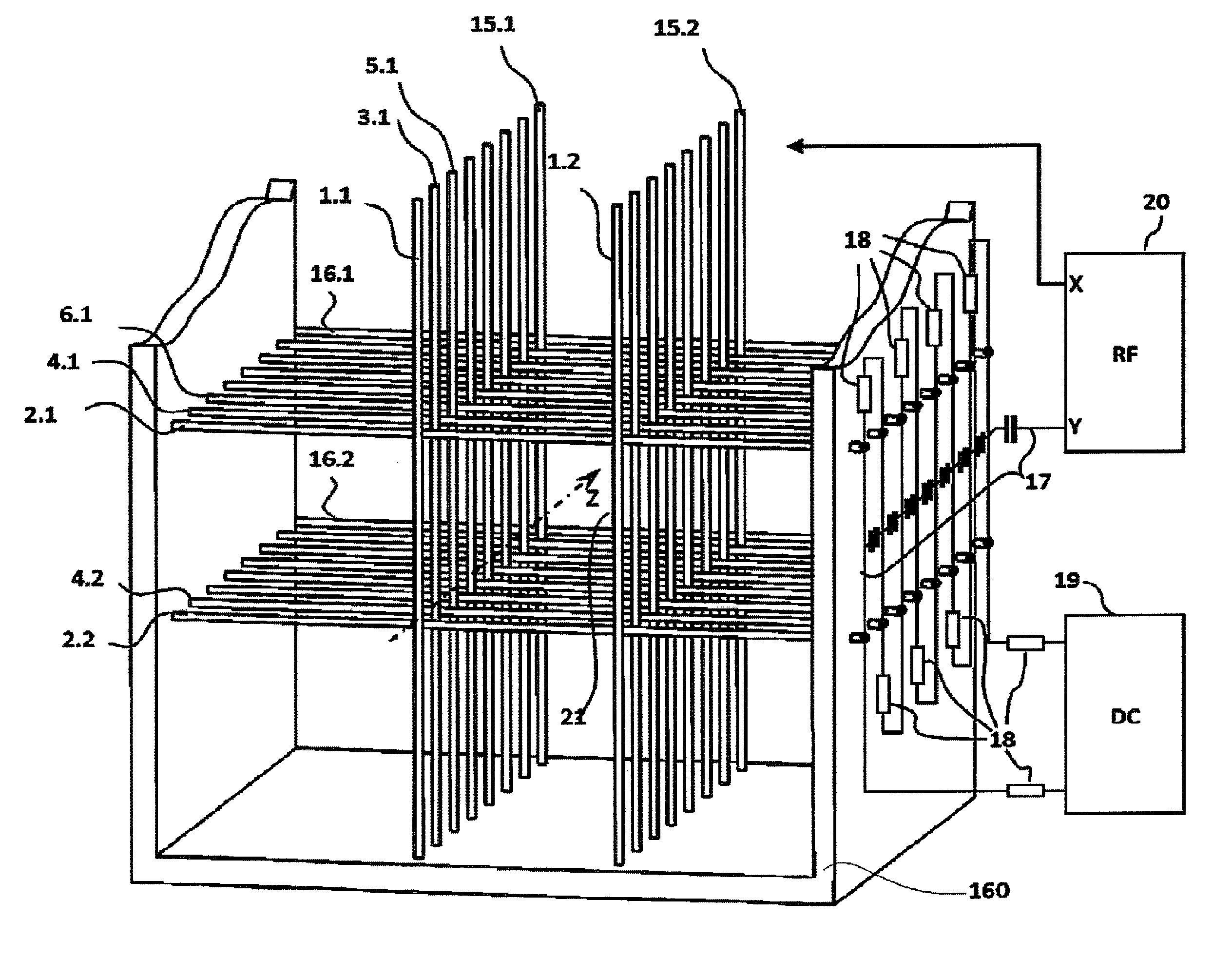 Wire electrode based ion guide device