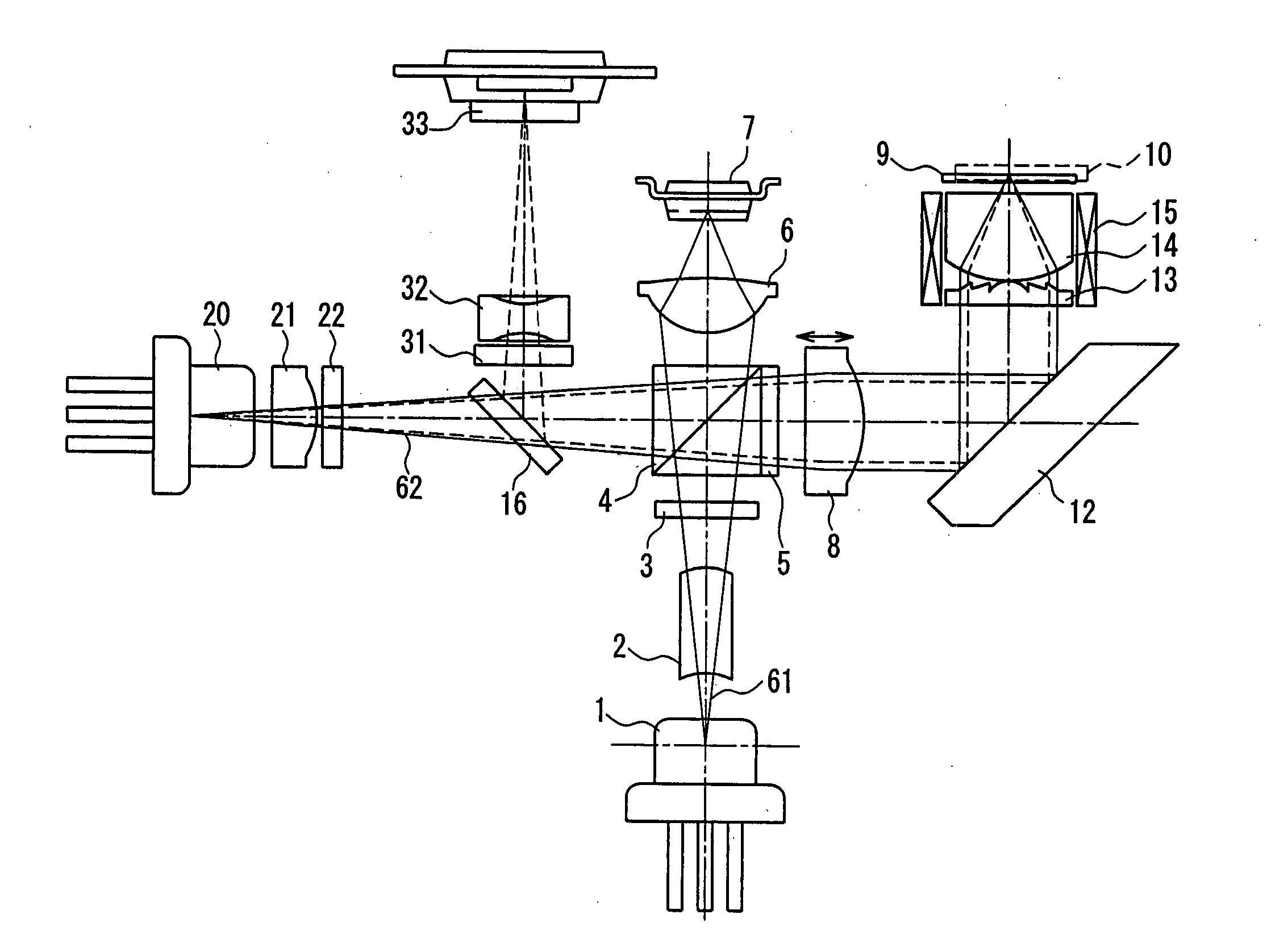 Complex objective lens, optical head, optical information apparatus, computer, optical disk player, car navigation system, optical disk recorder, and optical disk server