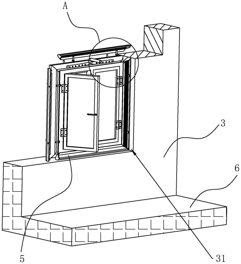 A kind of aluminum alloy window frame grouting reinforcement structure and construction method thereof