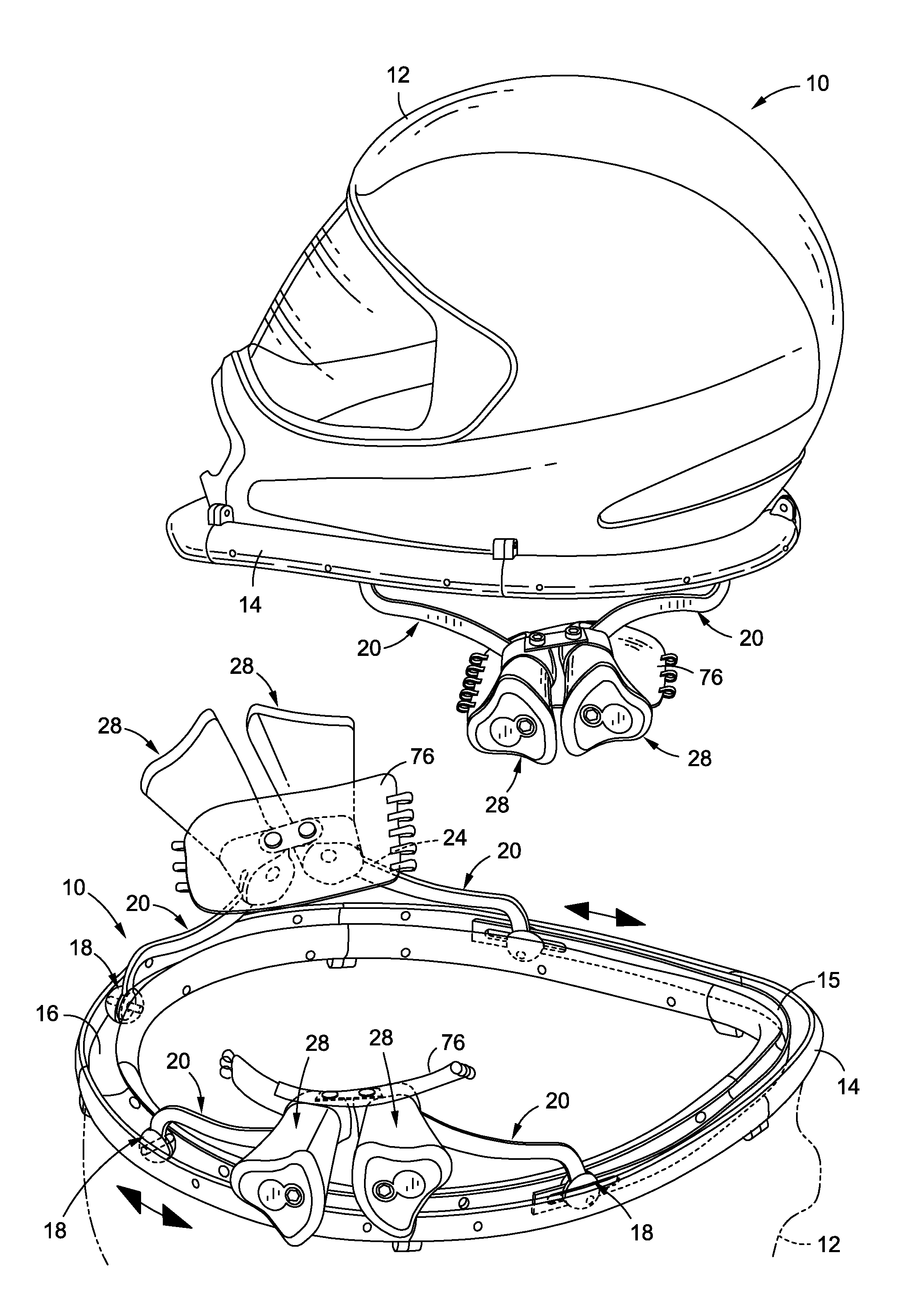 Helmet suspension system