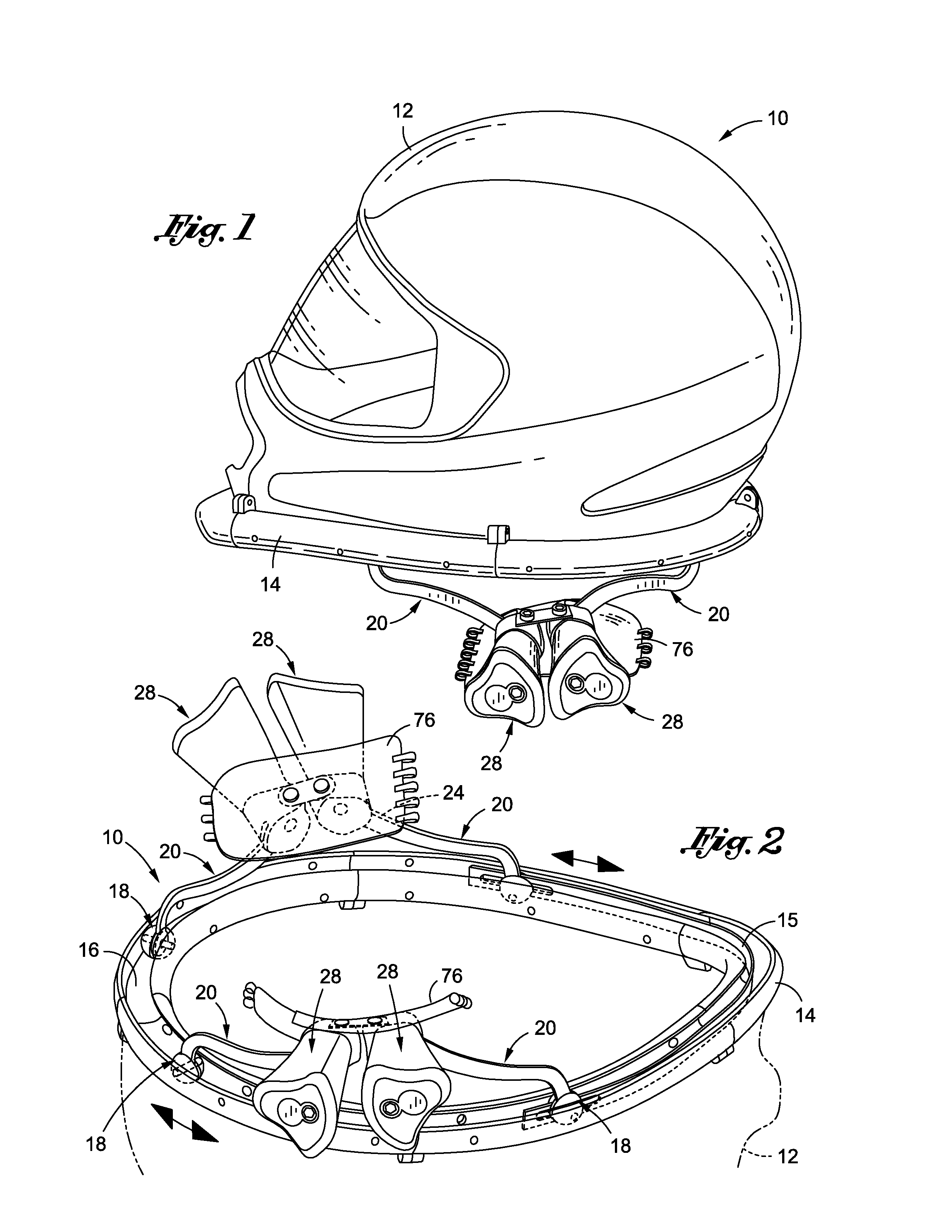 Helmet suspension system