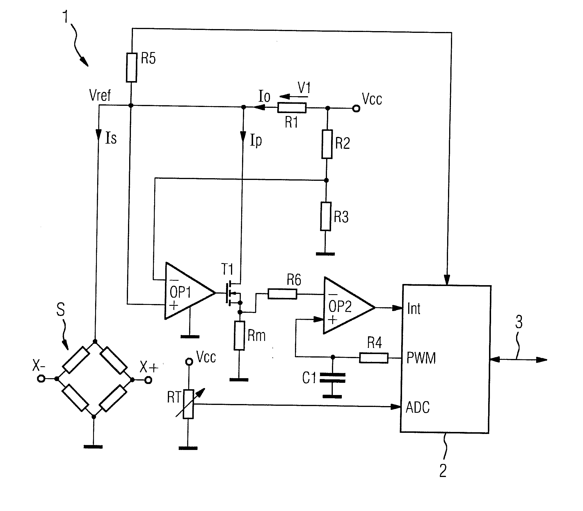 Measurement transducer for process instrumentation, and method for monitoring the state of its sensor