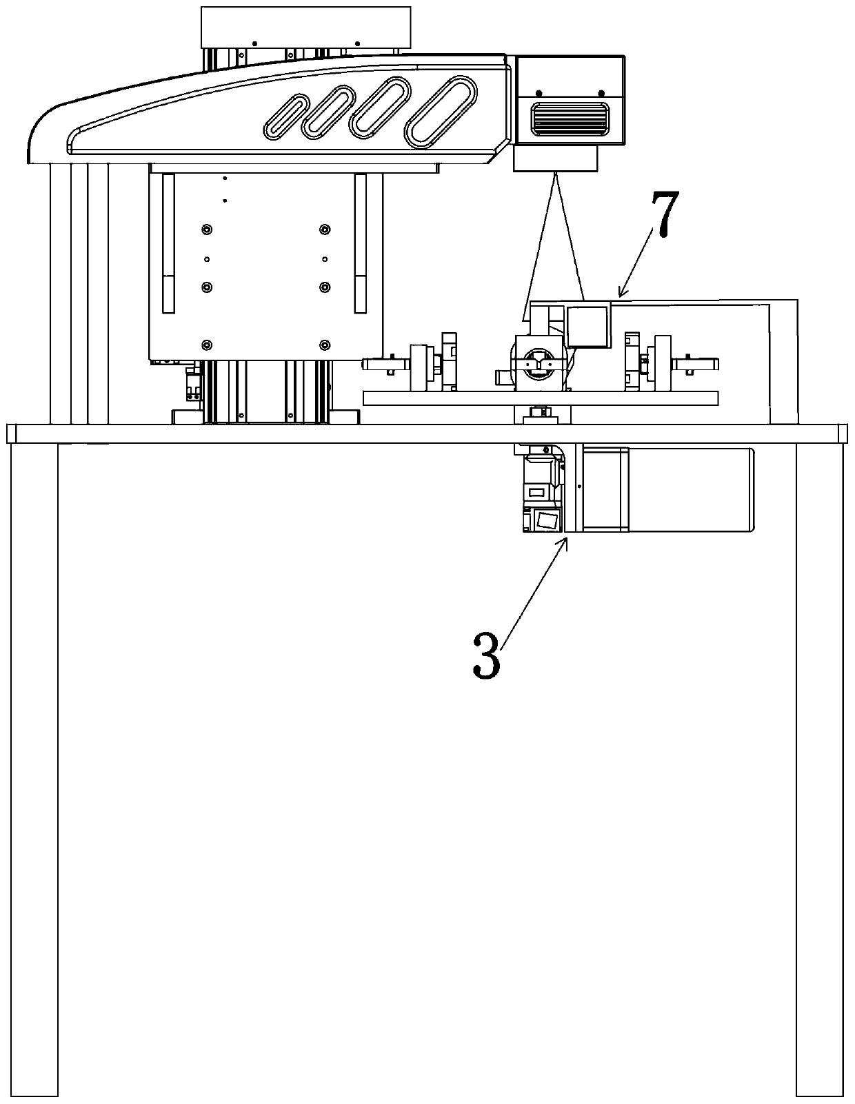 Double-sided laser marking mechanism for rapid automatic model changing of cylindrical products