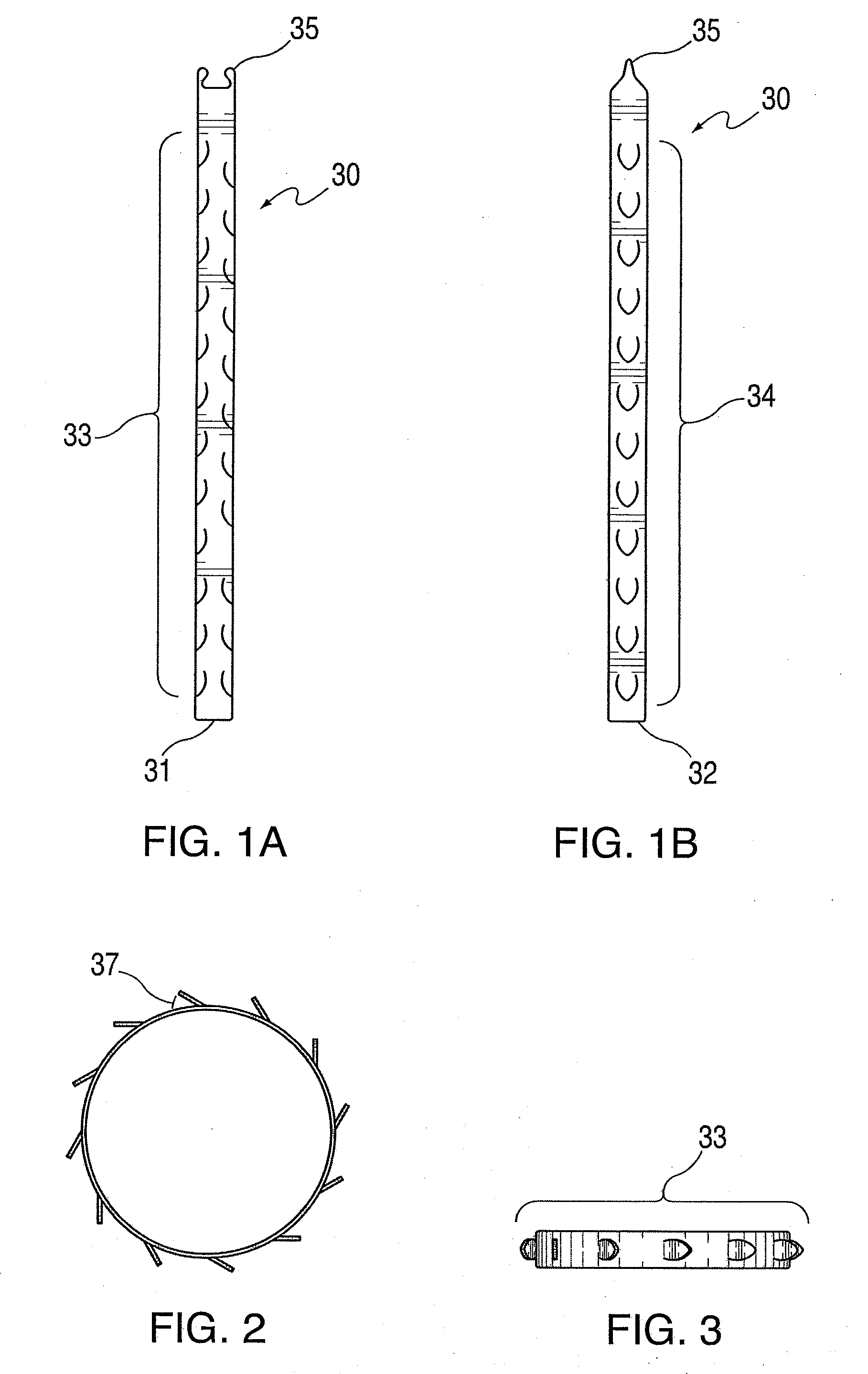 Minimal surface area contact device for holding plaque to blood vessel wall