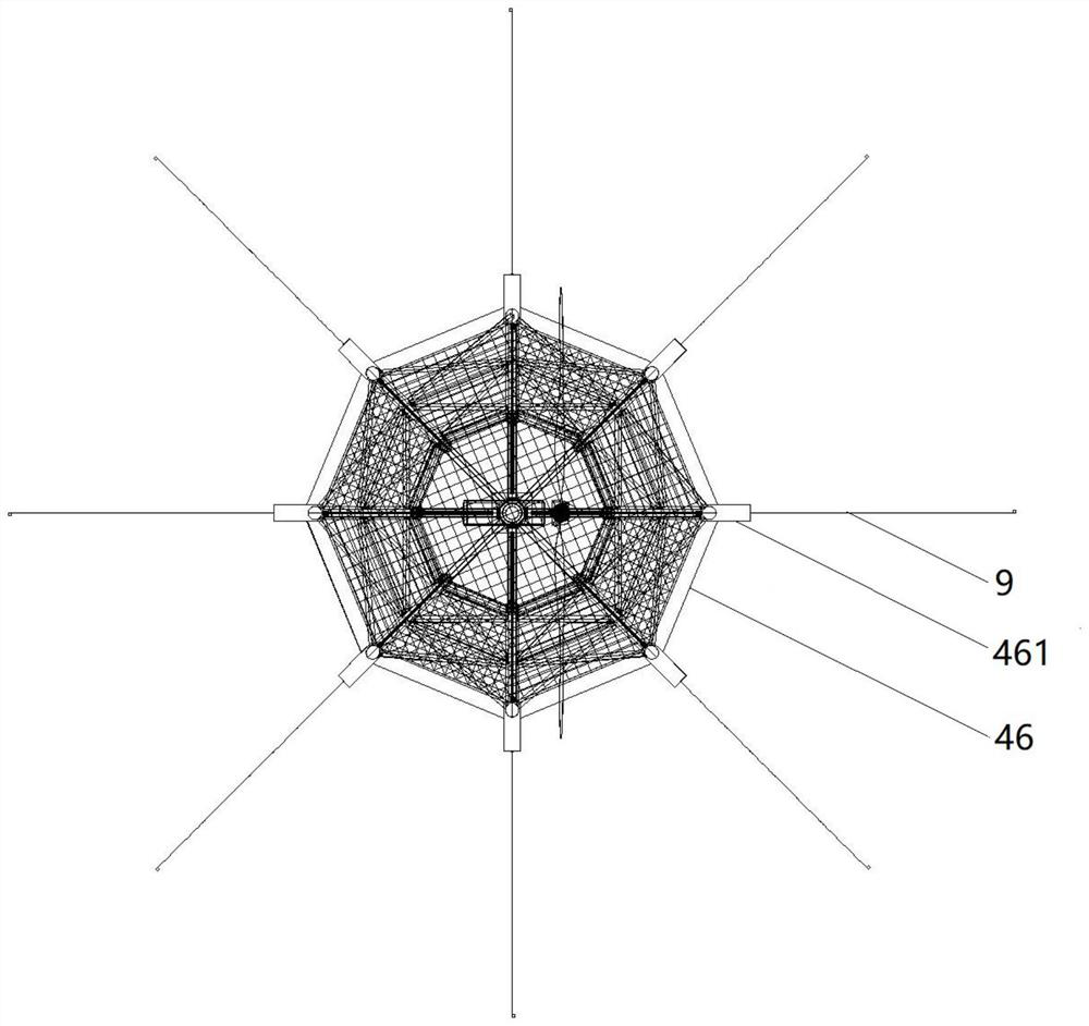 An integrated device for offshore floating wind turbine and fishery cage culture