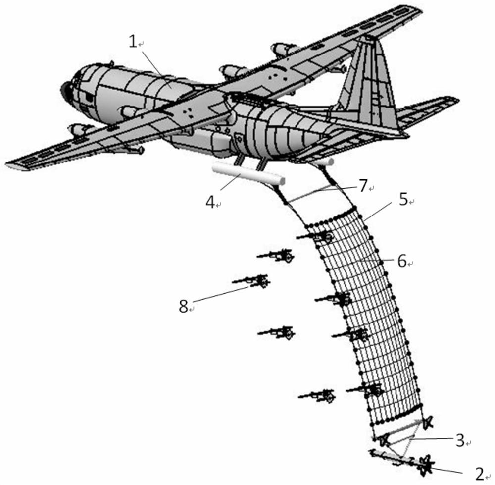 An unmanned aerial vehicle air-based towed net type recovery device and method