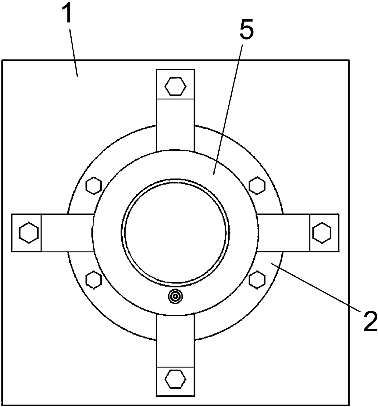 Back-to-back-arranged tapered roller bearing axial pretightening device of large cantilever rotating retractable roof