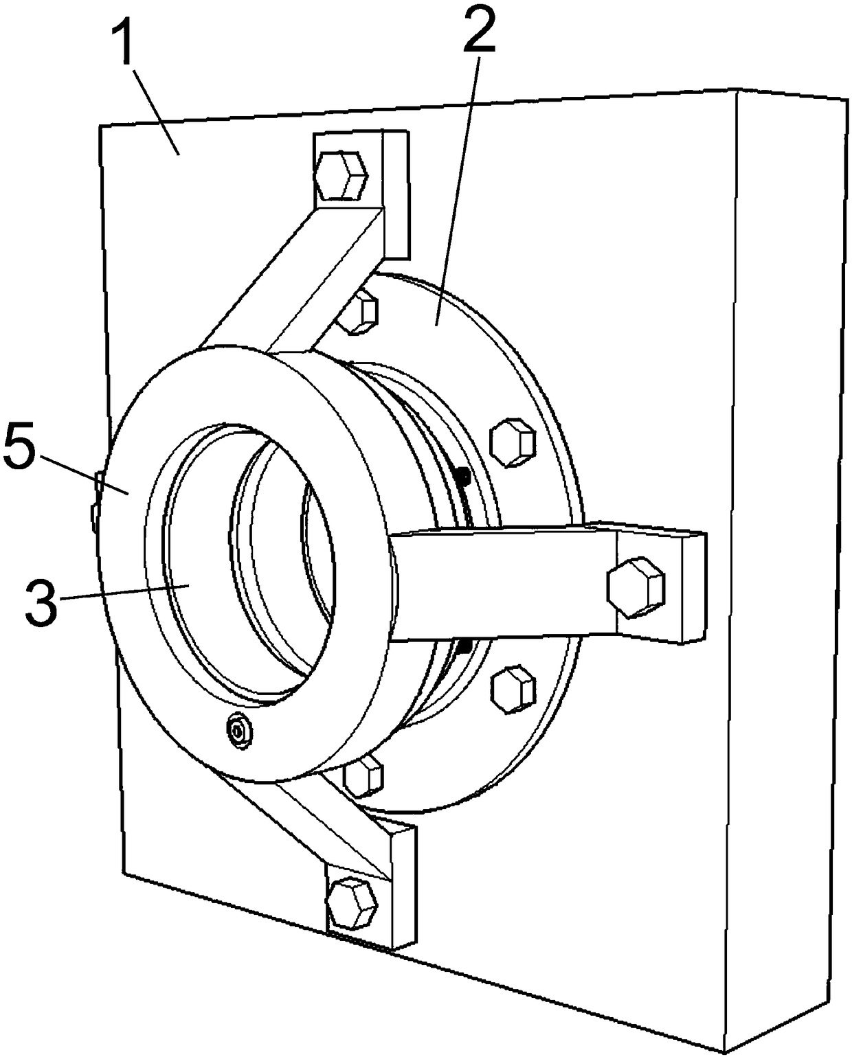 Back-to-back-arranged tapered roller bearing axial pretightening device of large cantilever rotating retractable roof