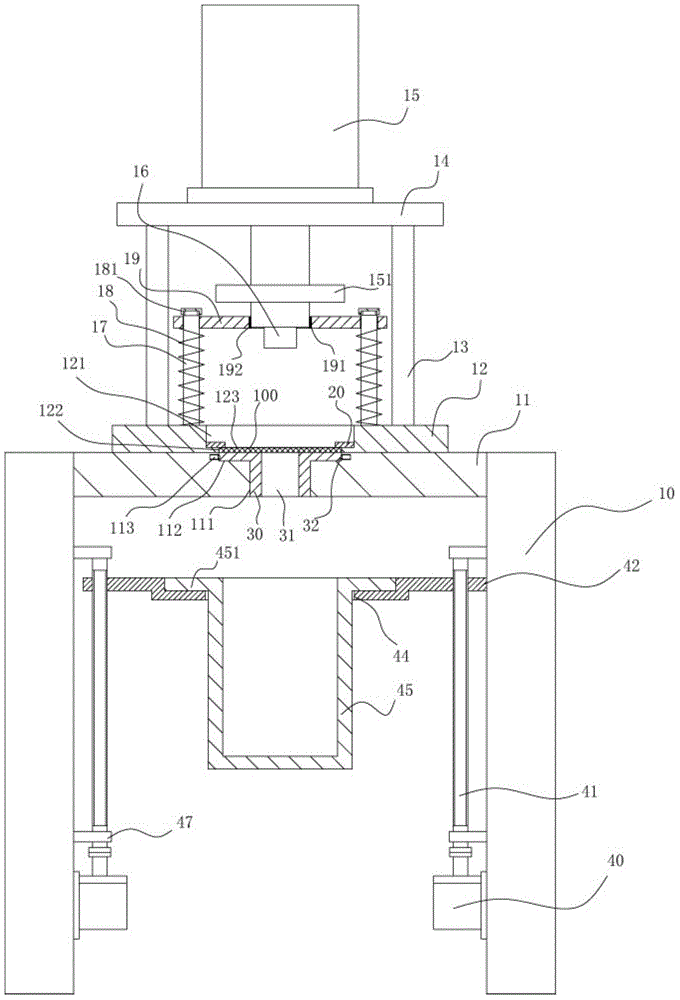 Punching device for electric wire threading slot punching