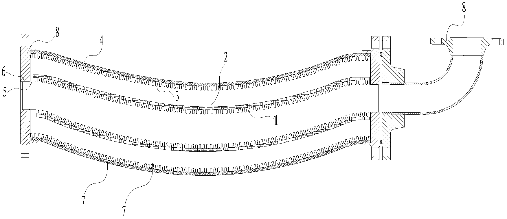 Pipeline flexible connecting device and using method thereof