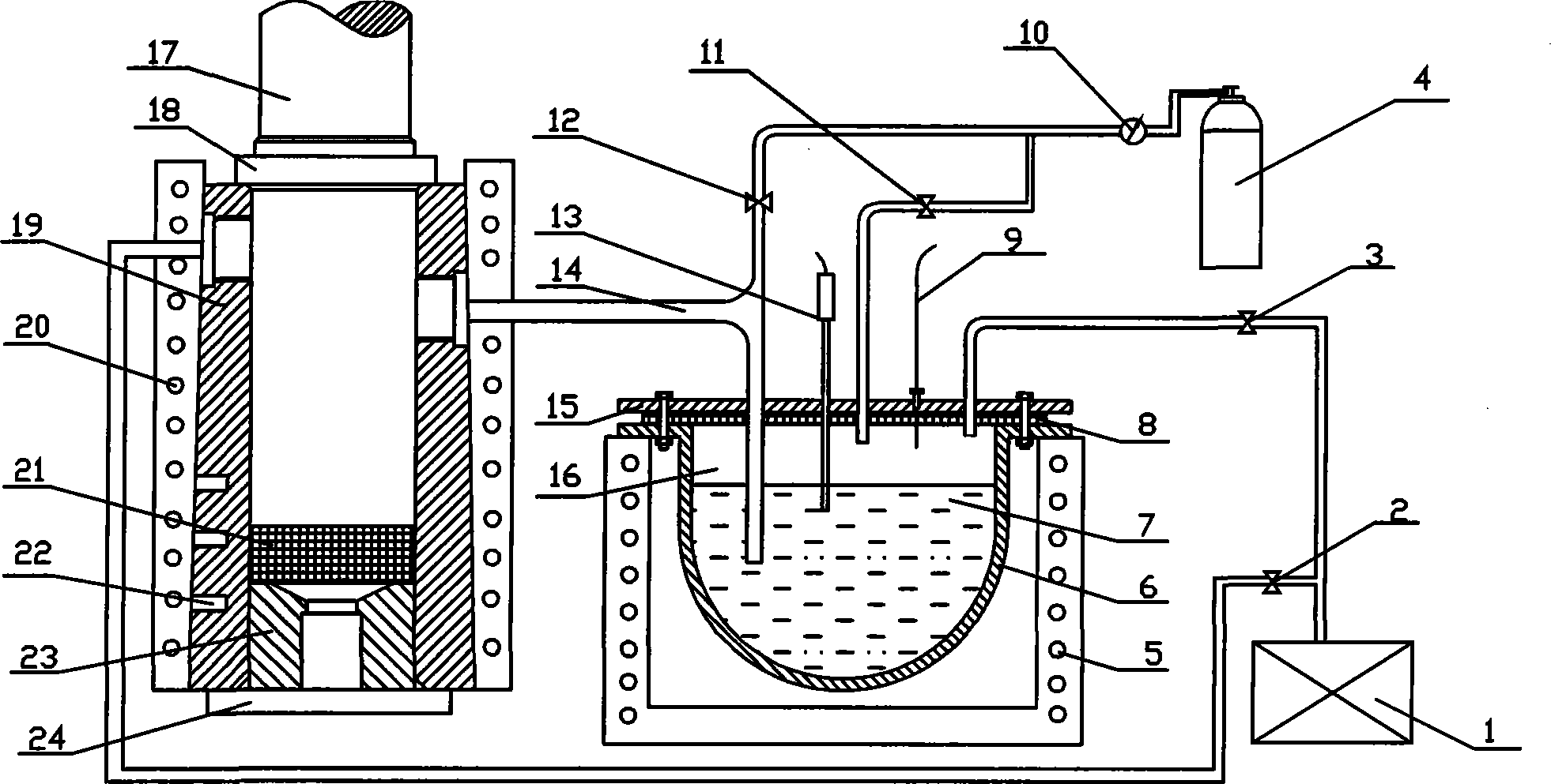 Device and method for producing integrated magnesium base composite material