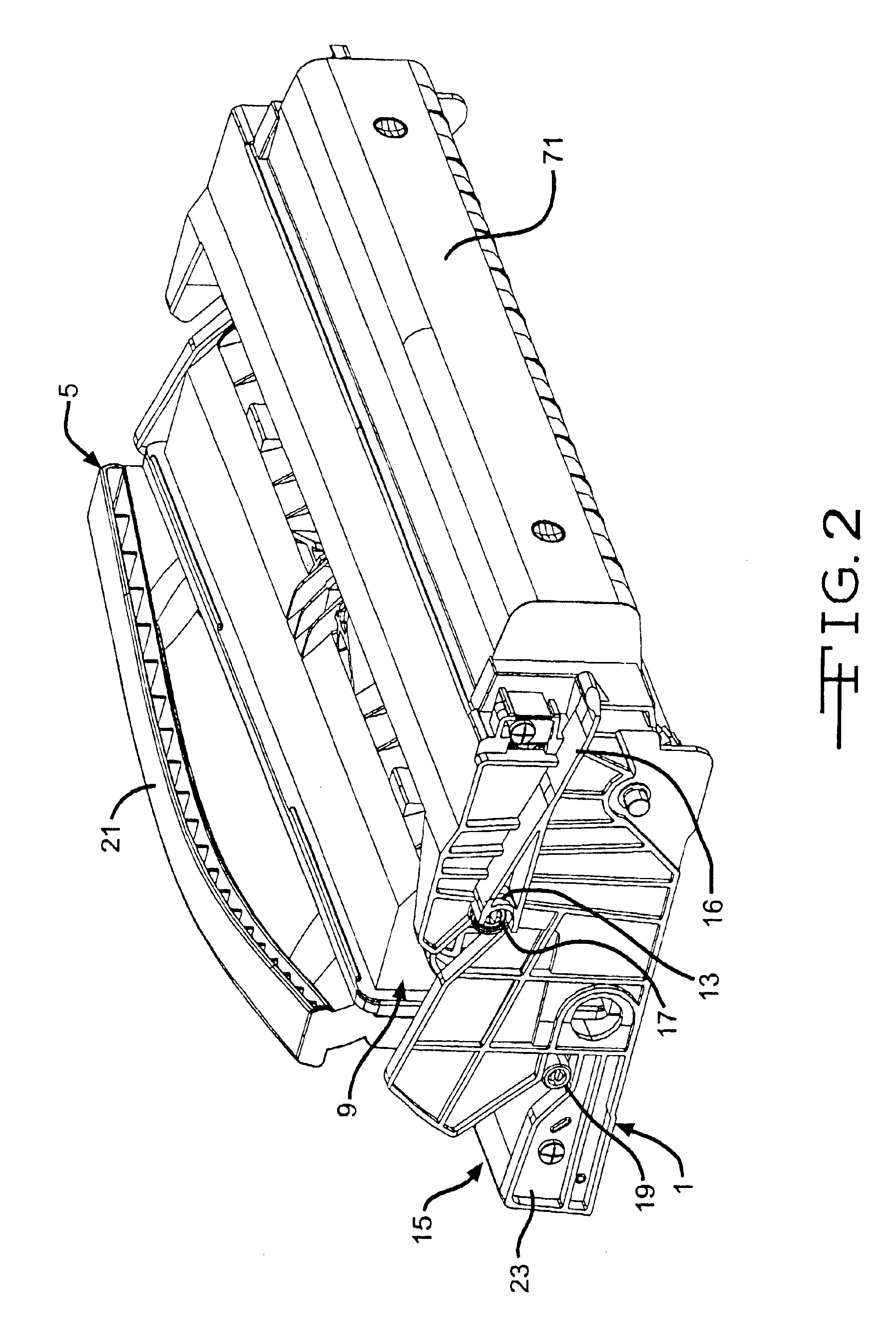 Coupling mechanism for a two piece printer cartridge