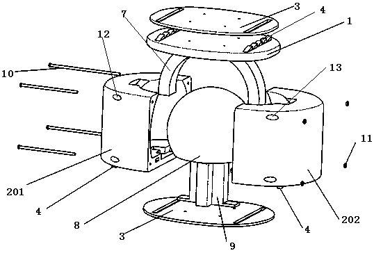 Non-merging cervical vertebra intercalated disc prosthesis and assembly method thereof