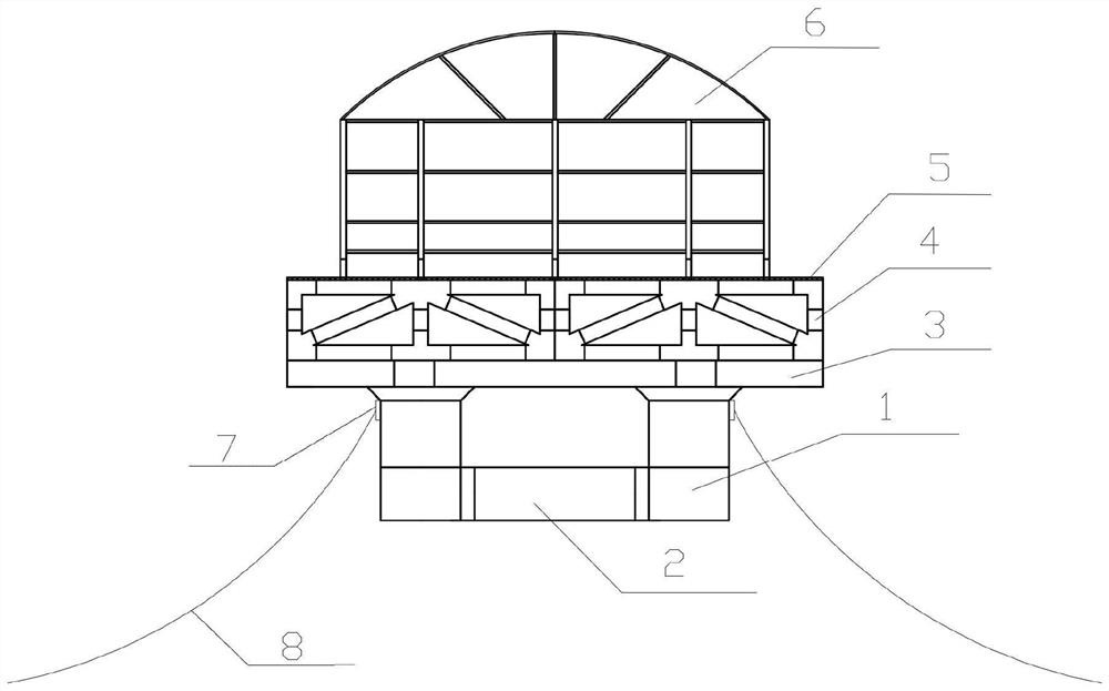 Land-simulated composite marine ecological module and system