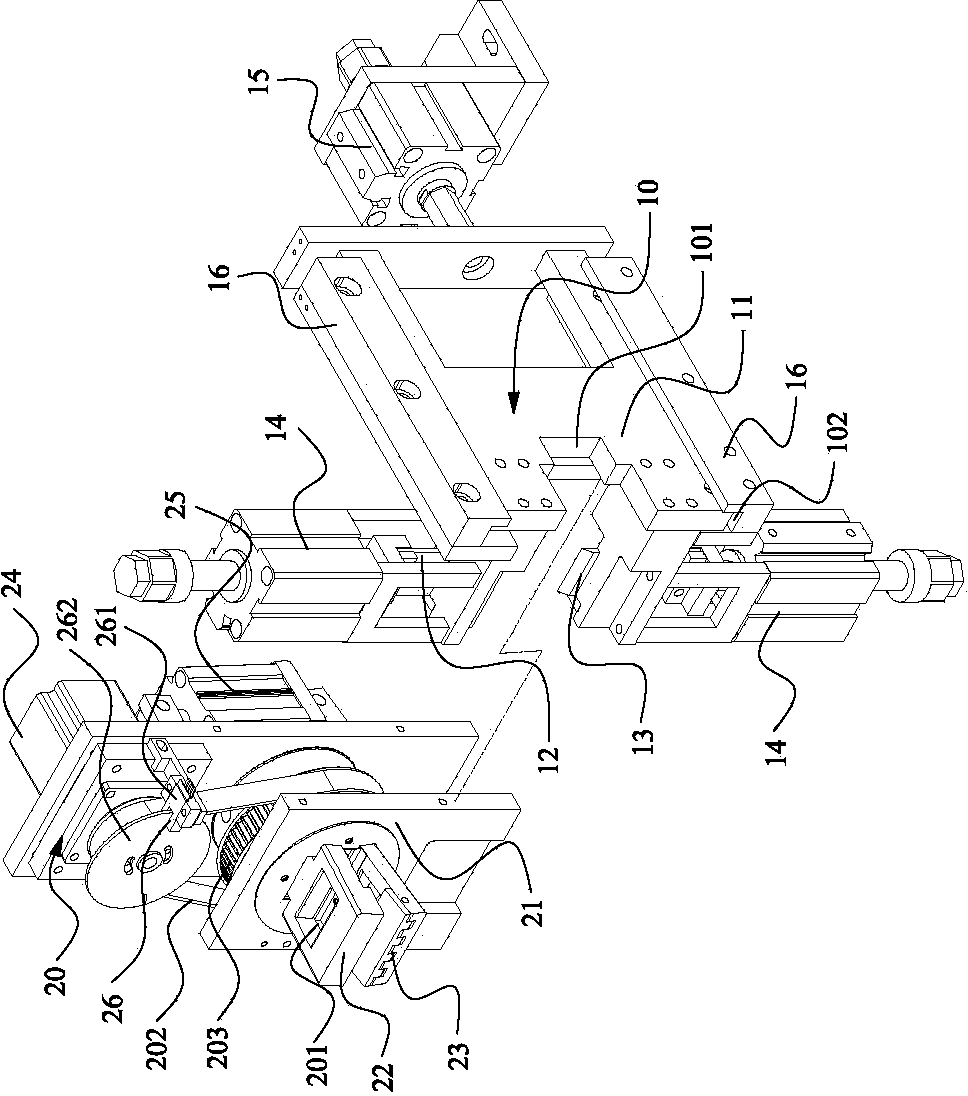 Peeling turning module of multifunctional automatic wire ranging terminal pressing machine