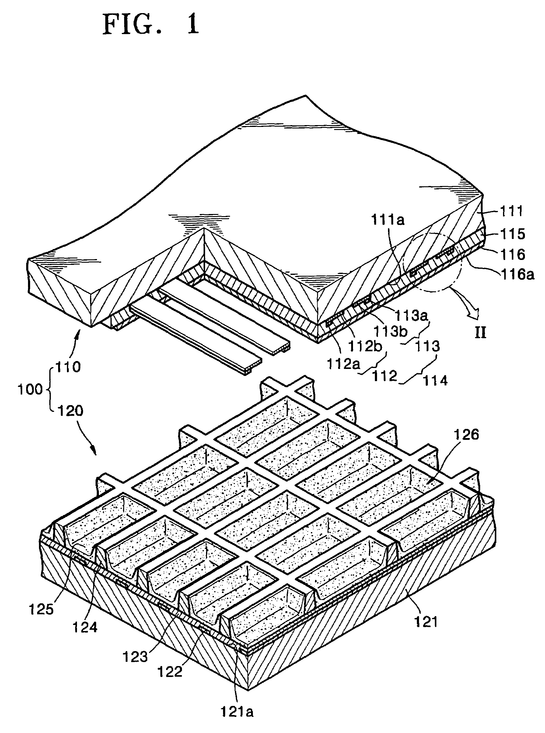 High efficiency plasma display panel (PDP) provided with electrodes within laminated dielectric barrier ribs