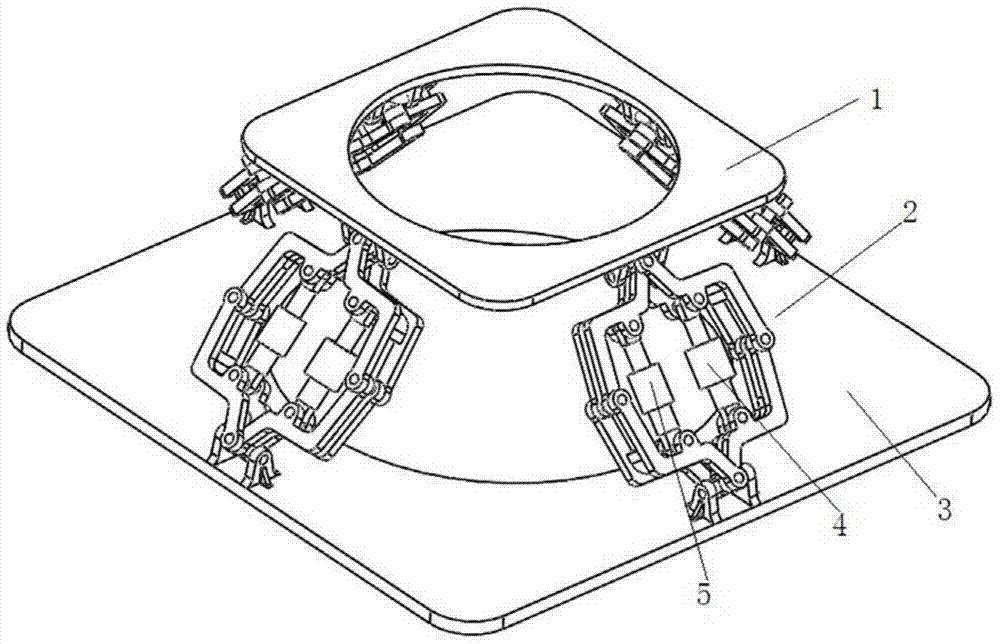 Vibration isolation device without angular displacement and its branch chain