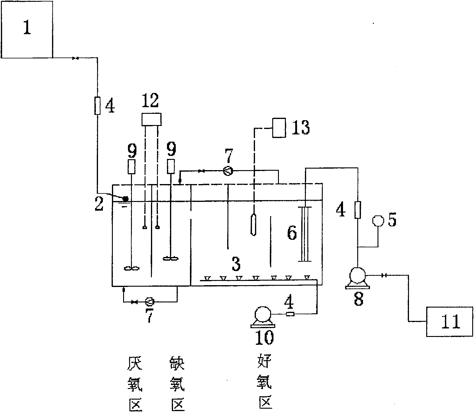 Biological reactor of polygonal line flowing film