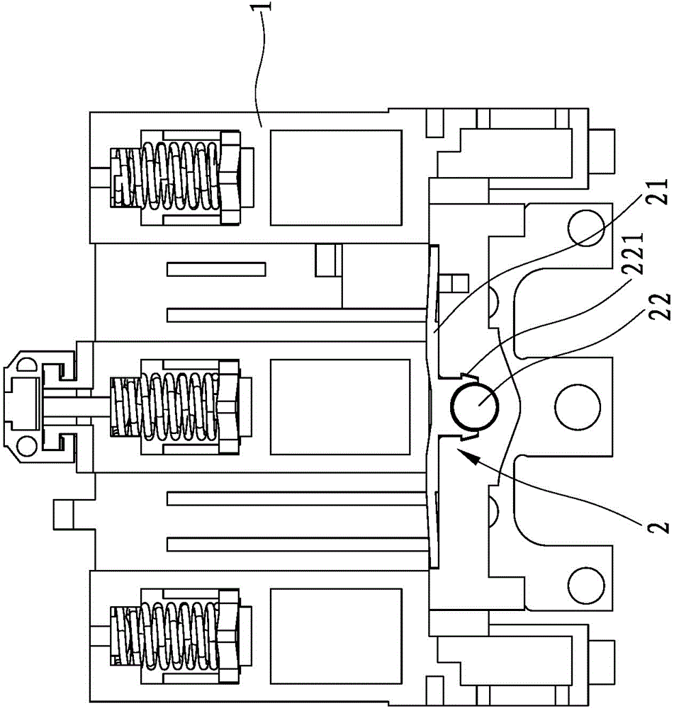 Friction reducing and buffering structure for contactor