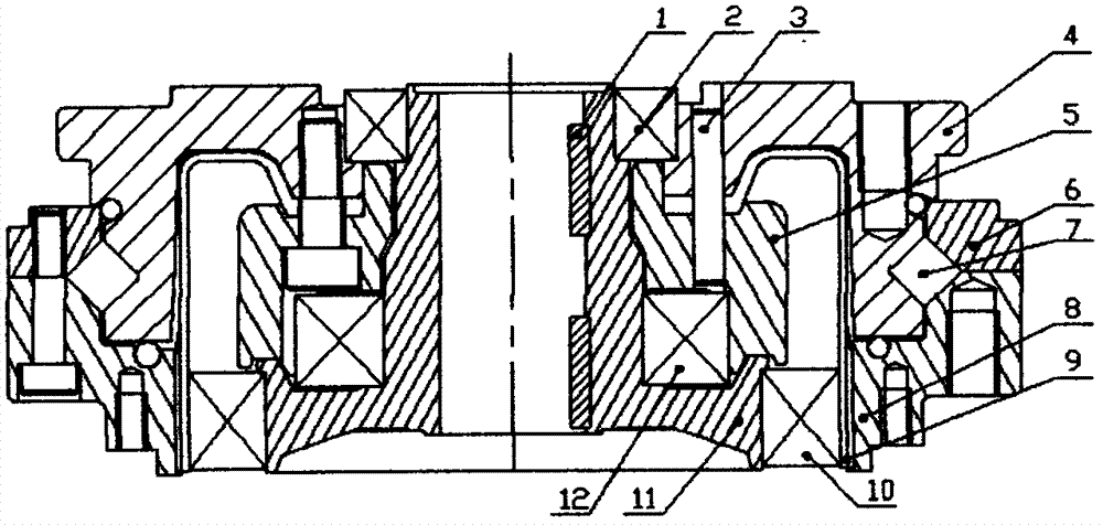 Integrated crossed roller bearing for harmonic speed reducer