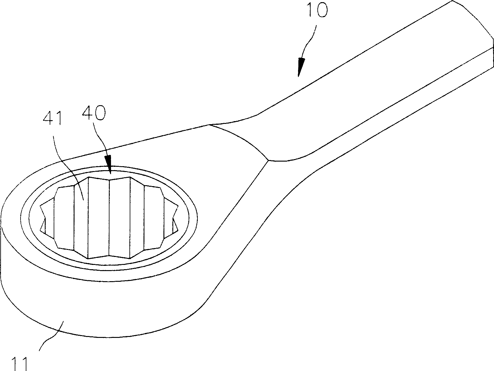 Unidirectional driving spanner with protective device