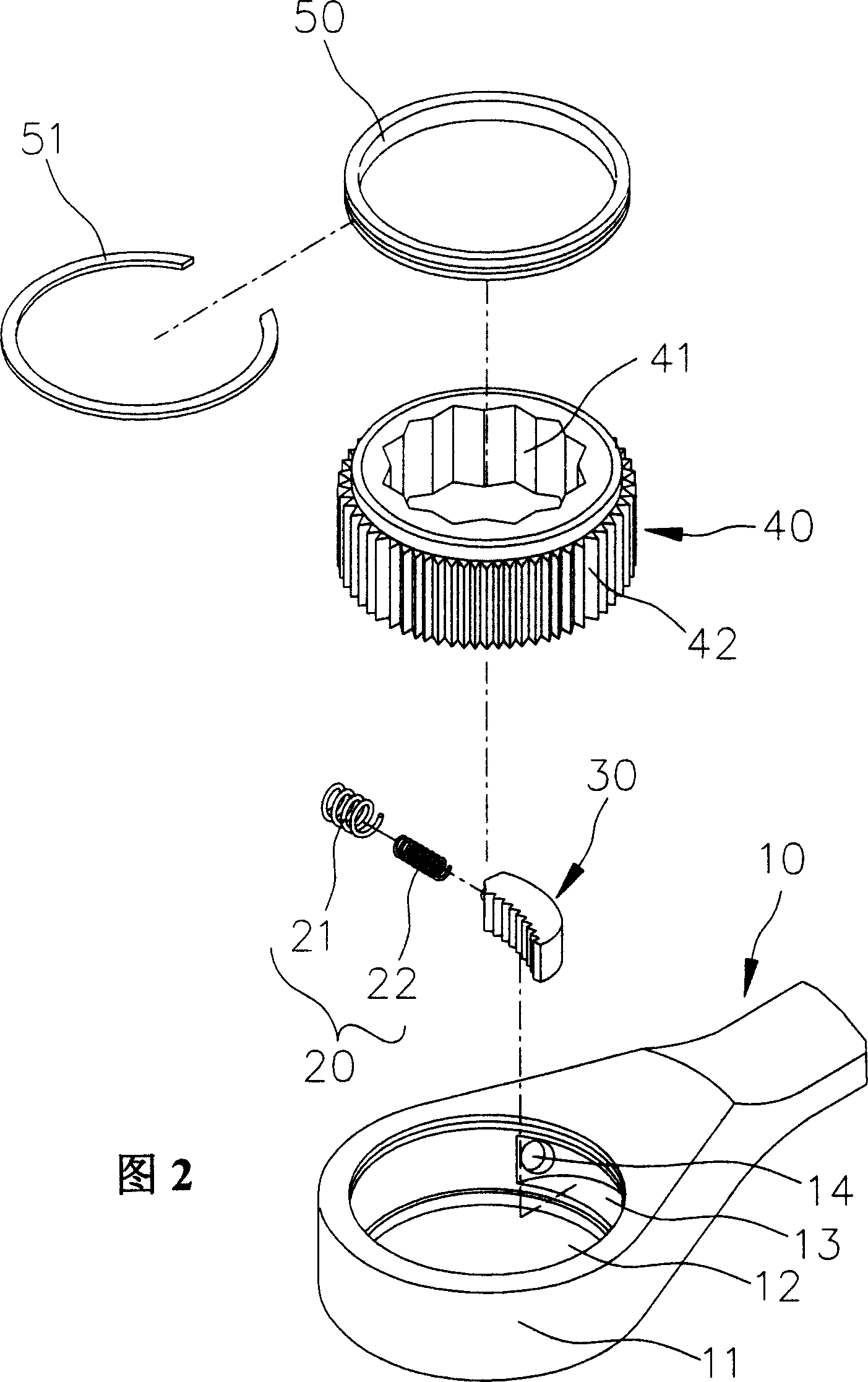 Unidirectional driving spanner with protective device