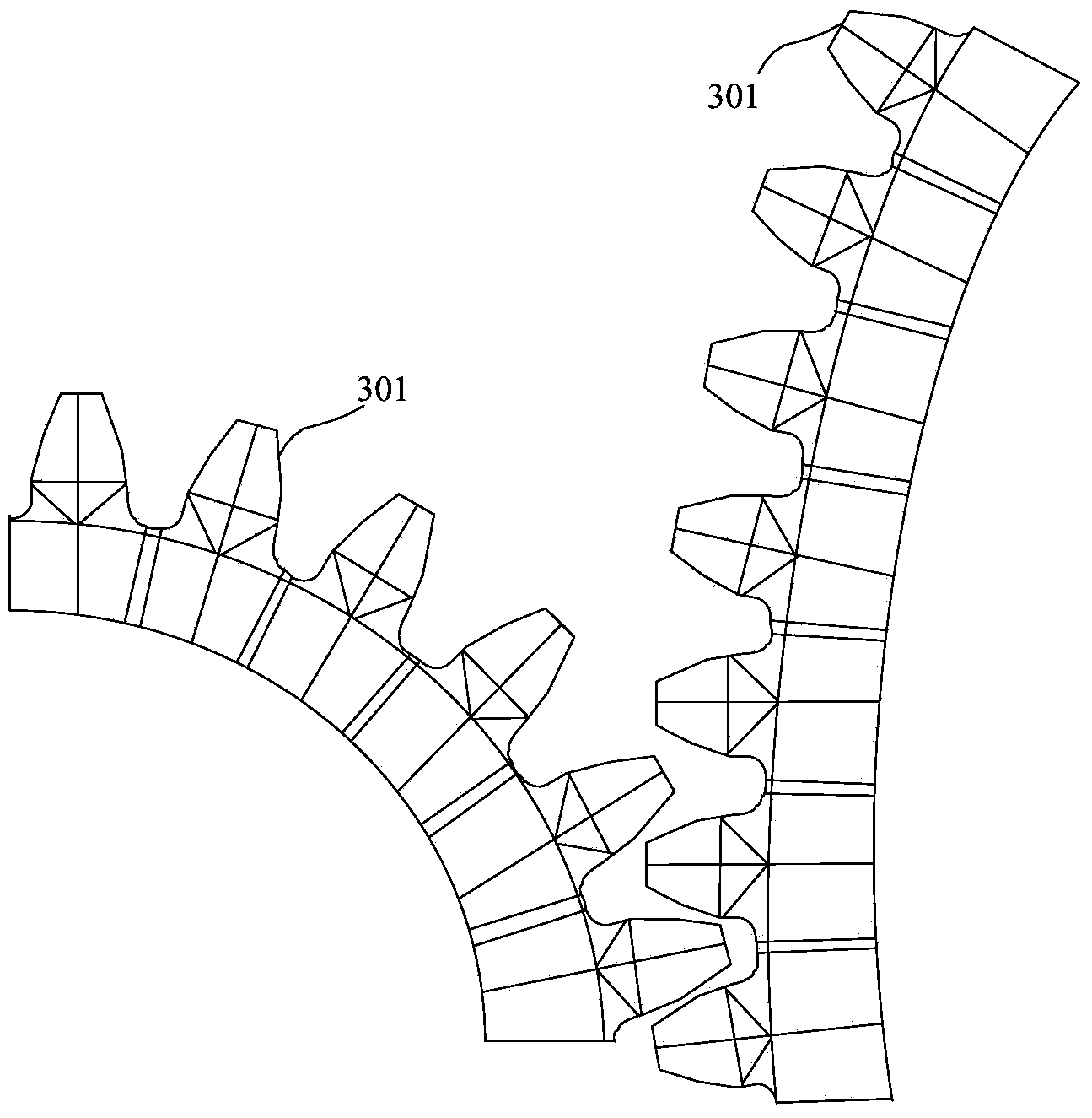 Notched test piece based meshing gear bending fatigue limit evaluation method and device