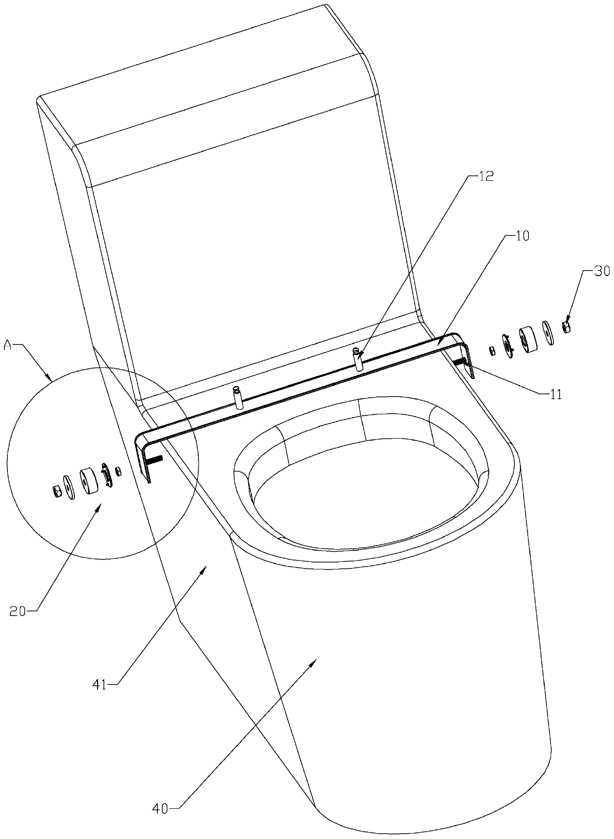 Novel toilet cover plate support