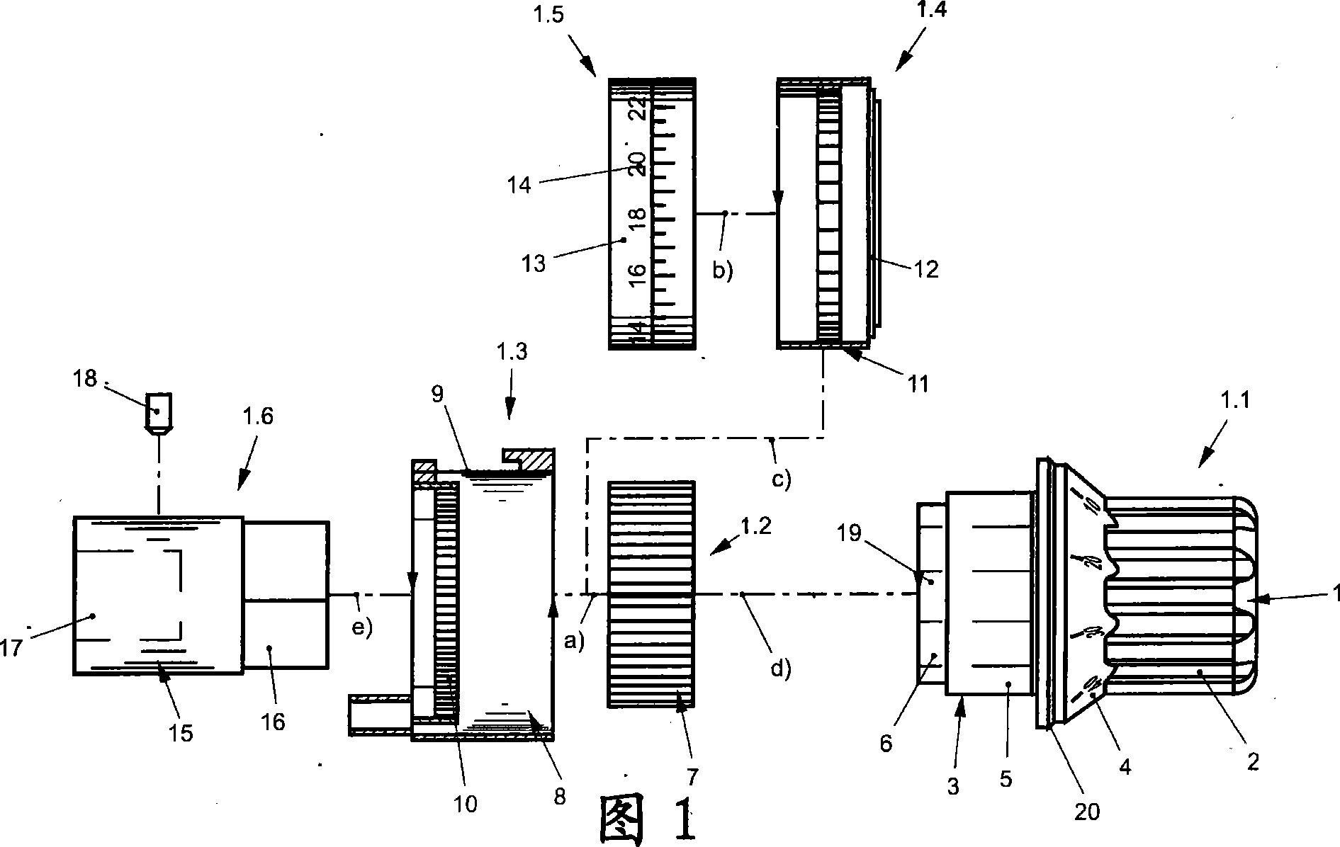 Mechanical adjusting or metering button