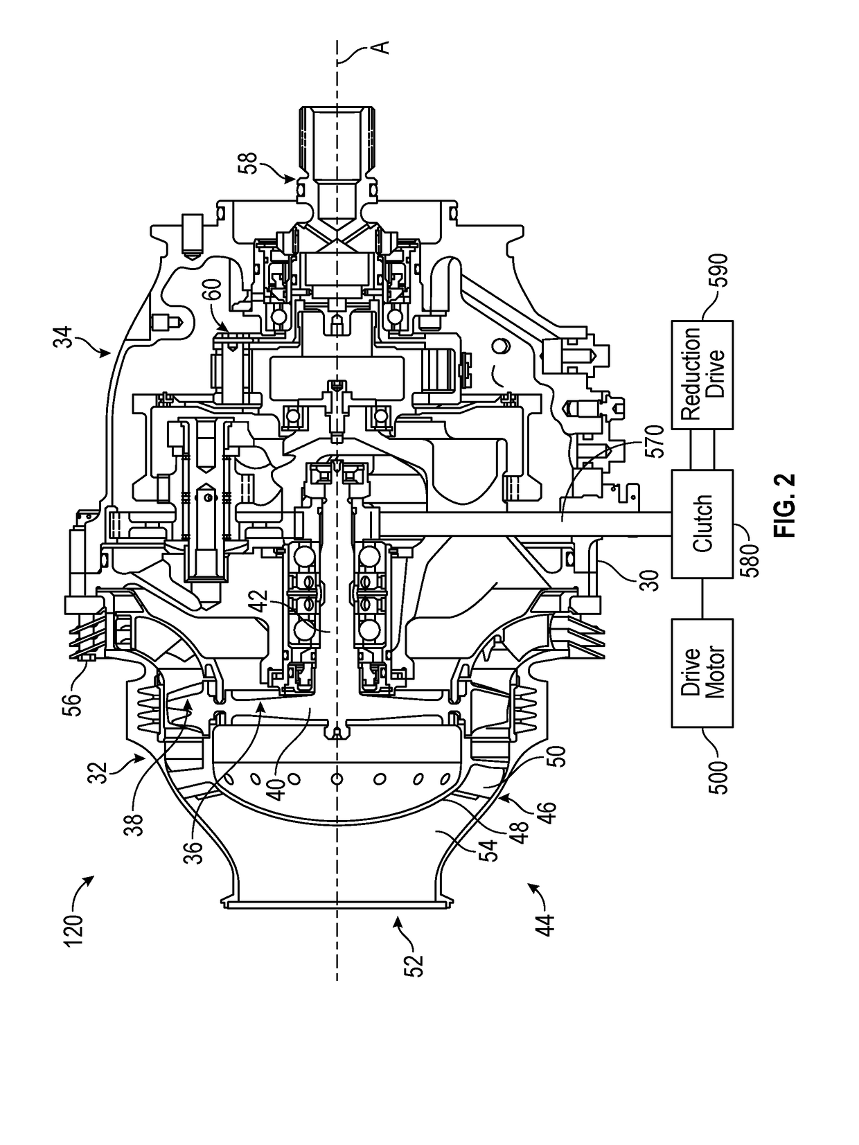 Electro-pneumatic gas turbine engine motoring system for bowed rotor engine starts