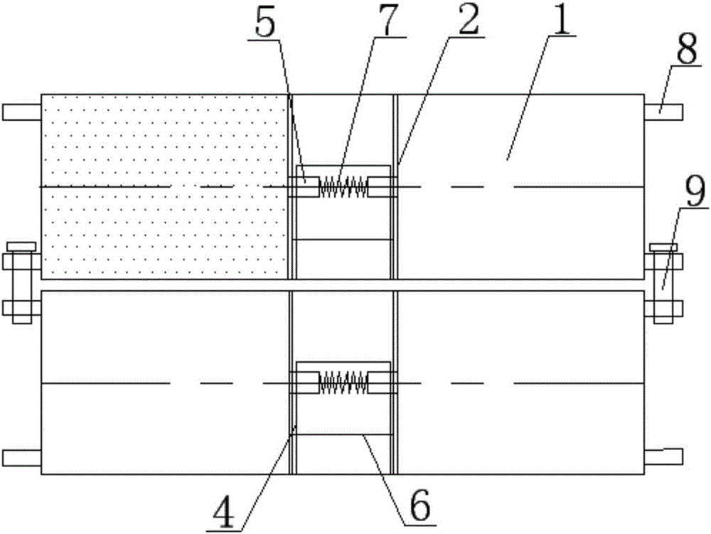 Steel ring type high-strength buttress column with built-in light material