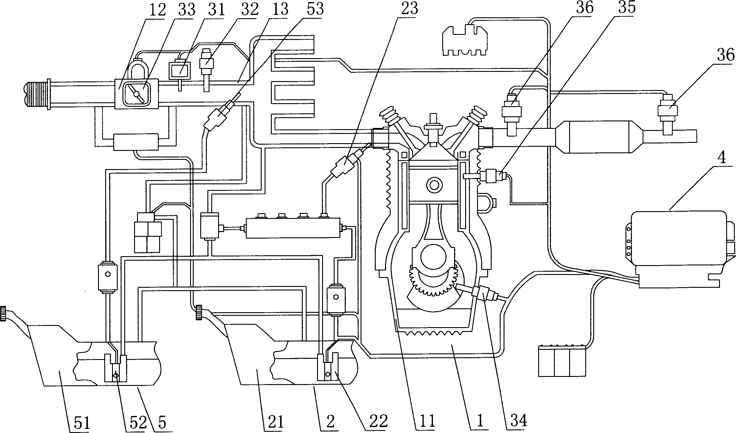 Method and apparatus for realizing dual fuel injection of alcohol fuel and oil fuel for combustion