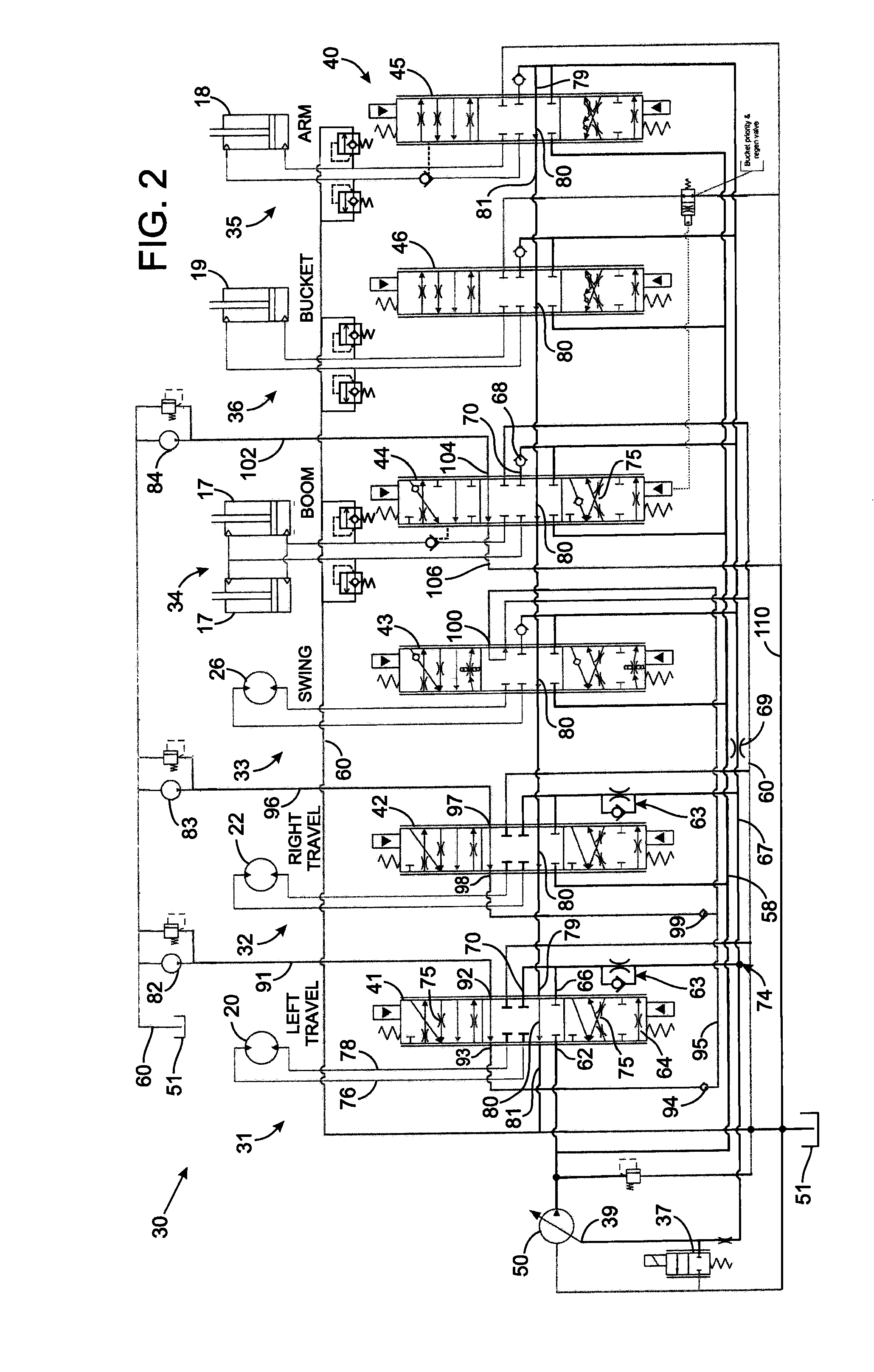 Multiple function hydraulic system with a variable displacement pump and a hydrostatic pump-motor