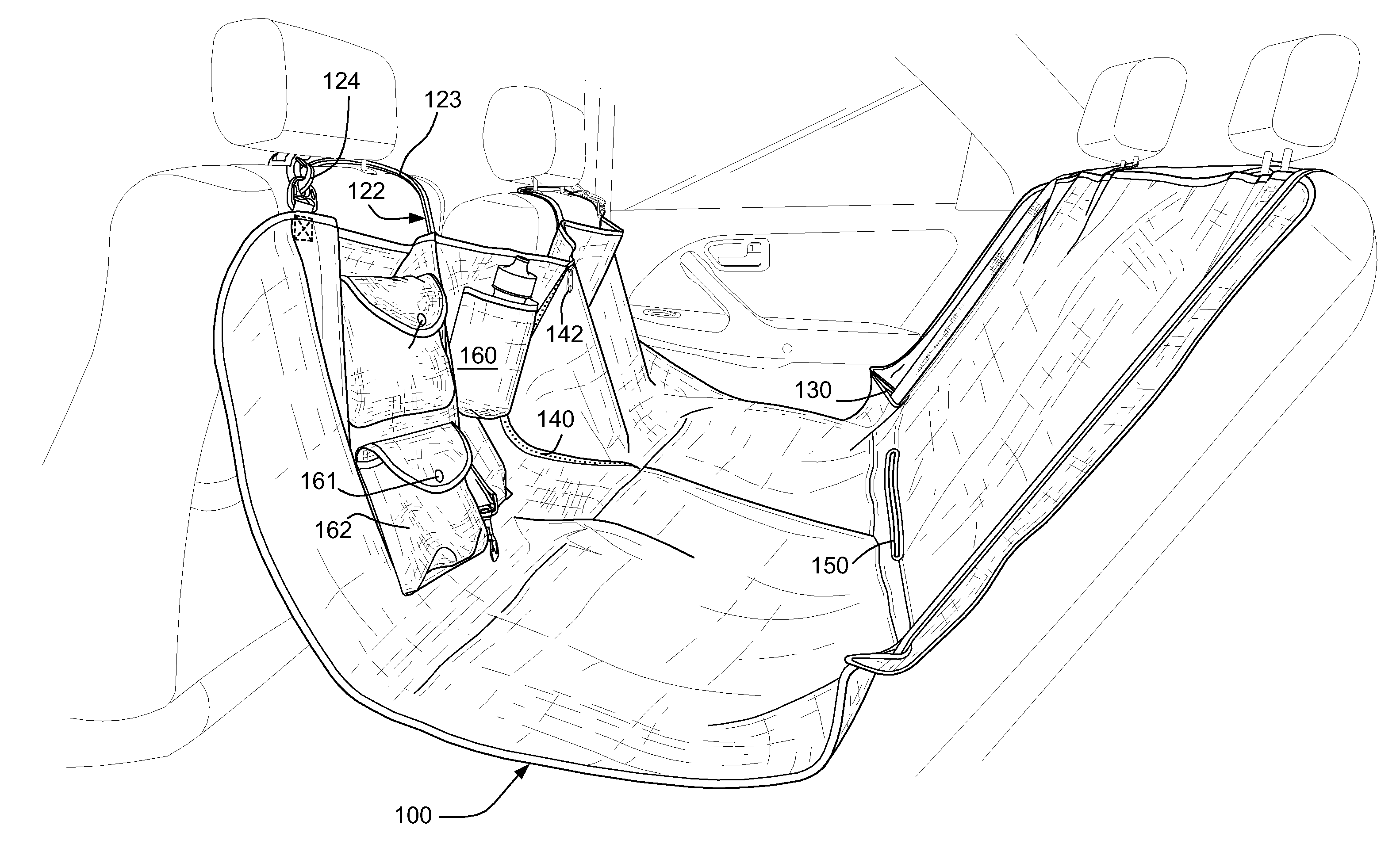 Removable, reversible, protective hammock-style seat cover