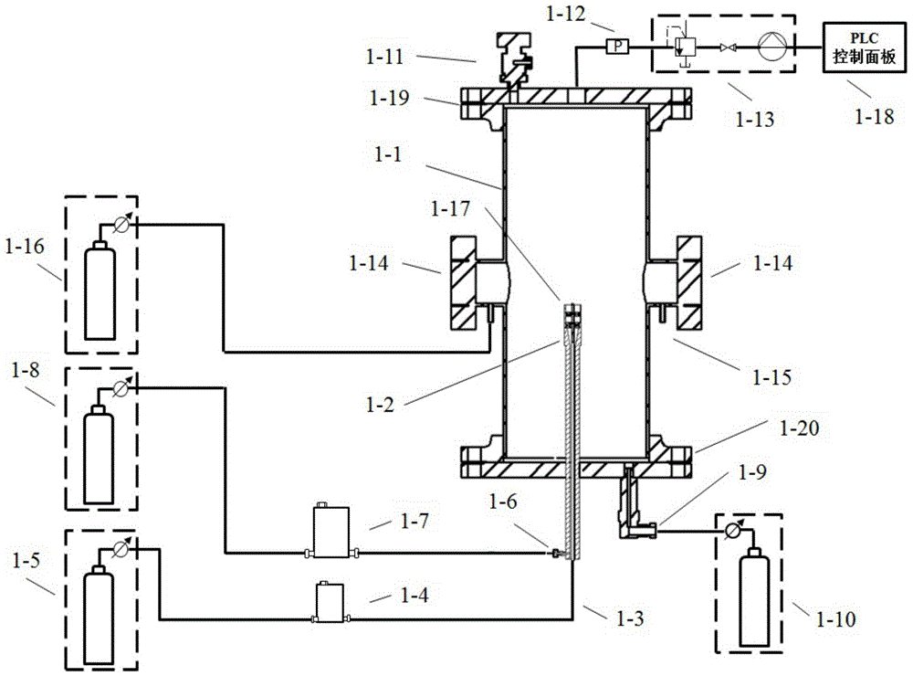 Combustion device for researching soot characteristics in low-pressure environment