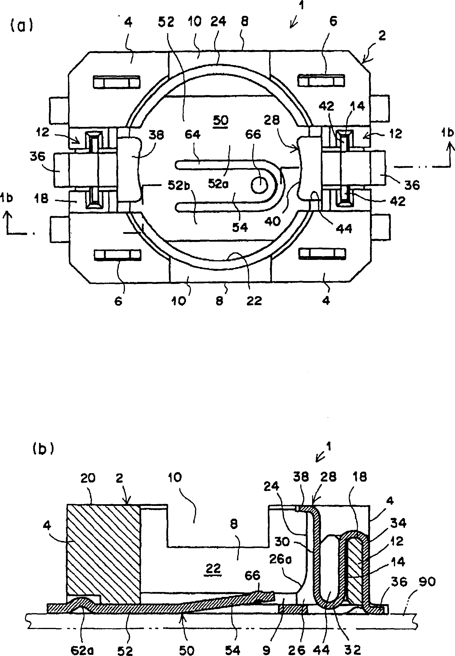 Battery holder for button type battery