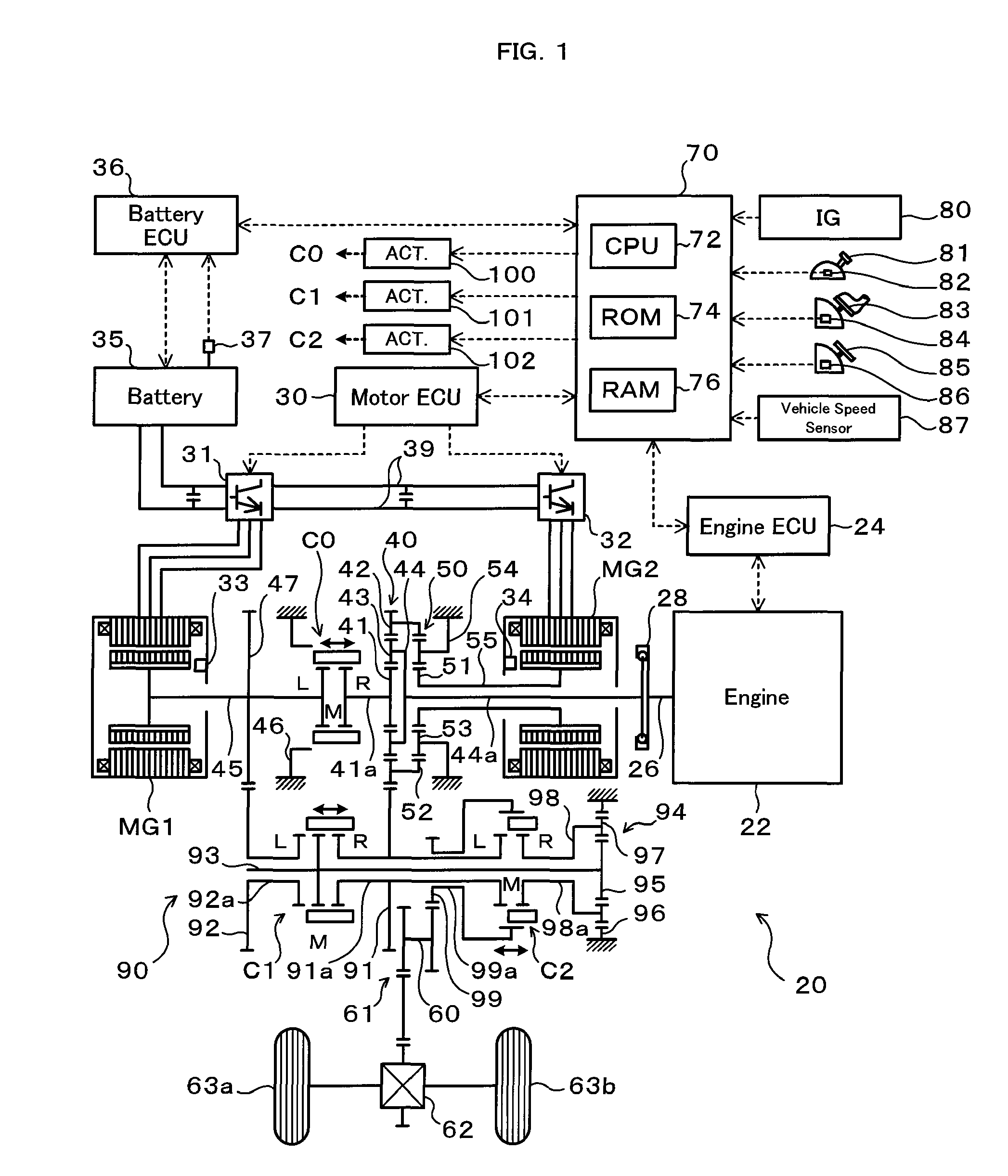 Power output apparatus and hybrid vehicle