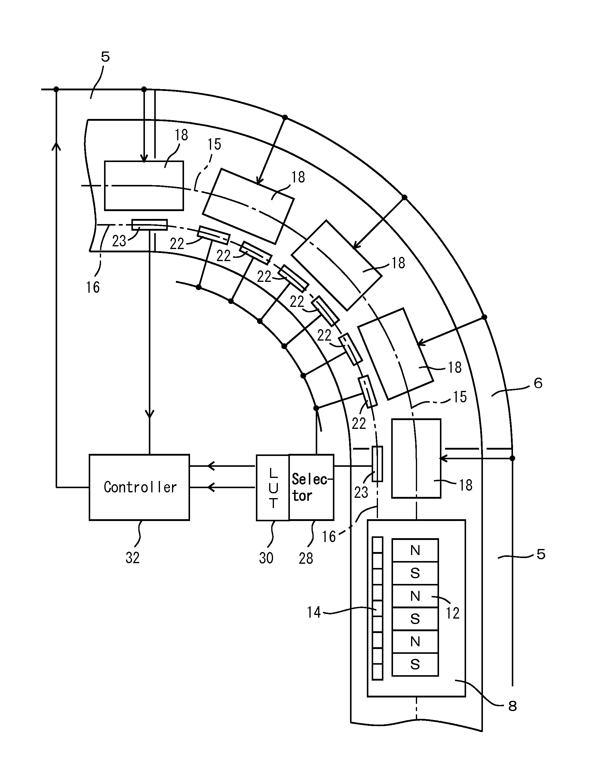 Moving body system and method for controlling travel of moving body