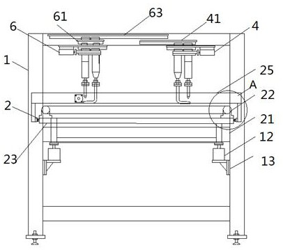 Spot welding machine for four corners of storage plate