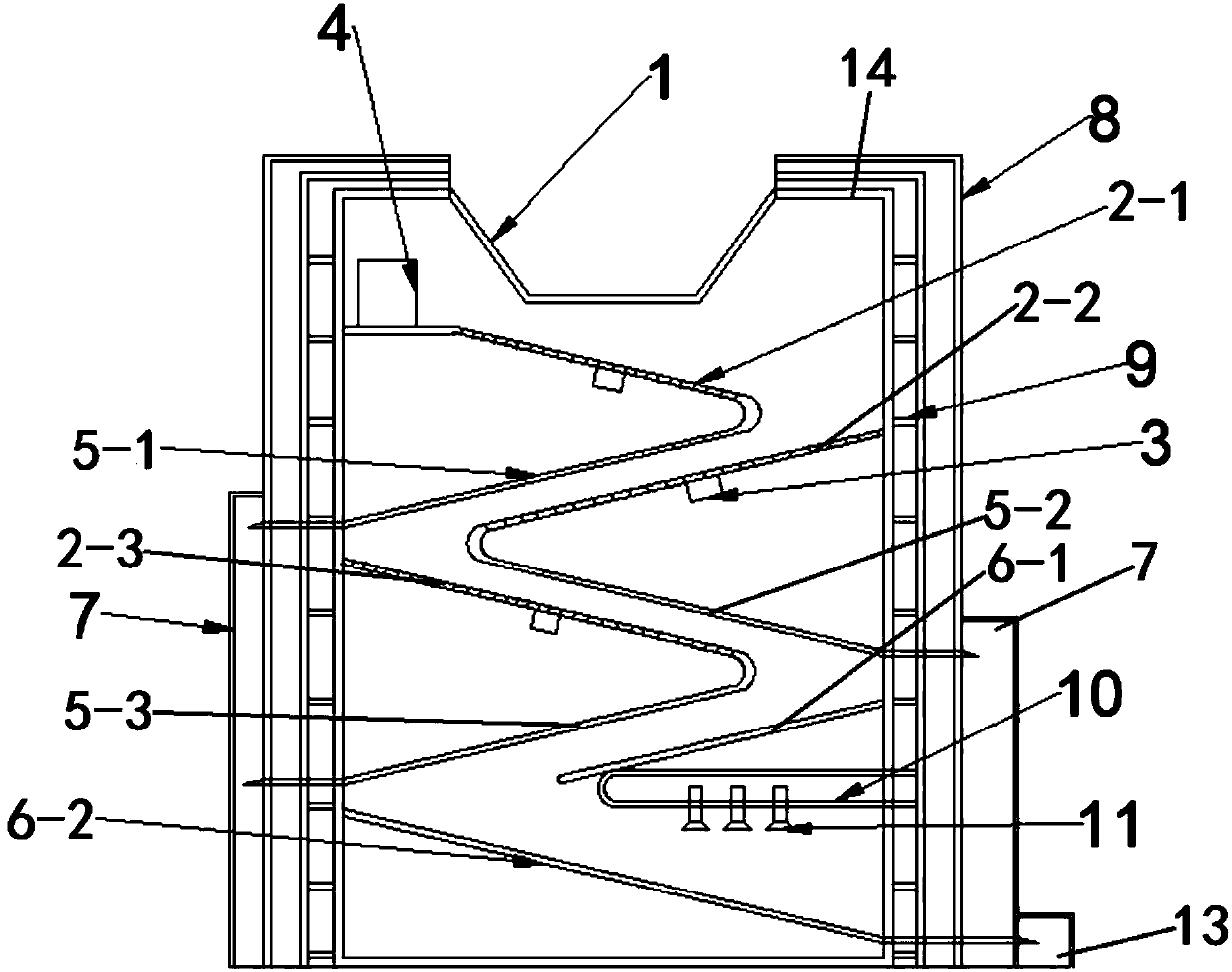 High-temperature coal slag classification screening and waste heat recovery device