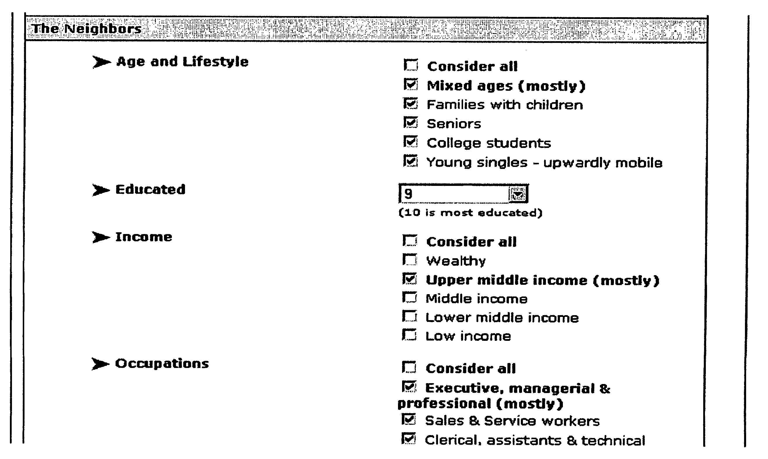 Method for analyzing demographic data