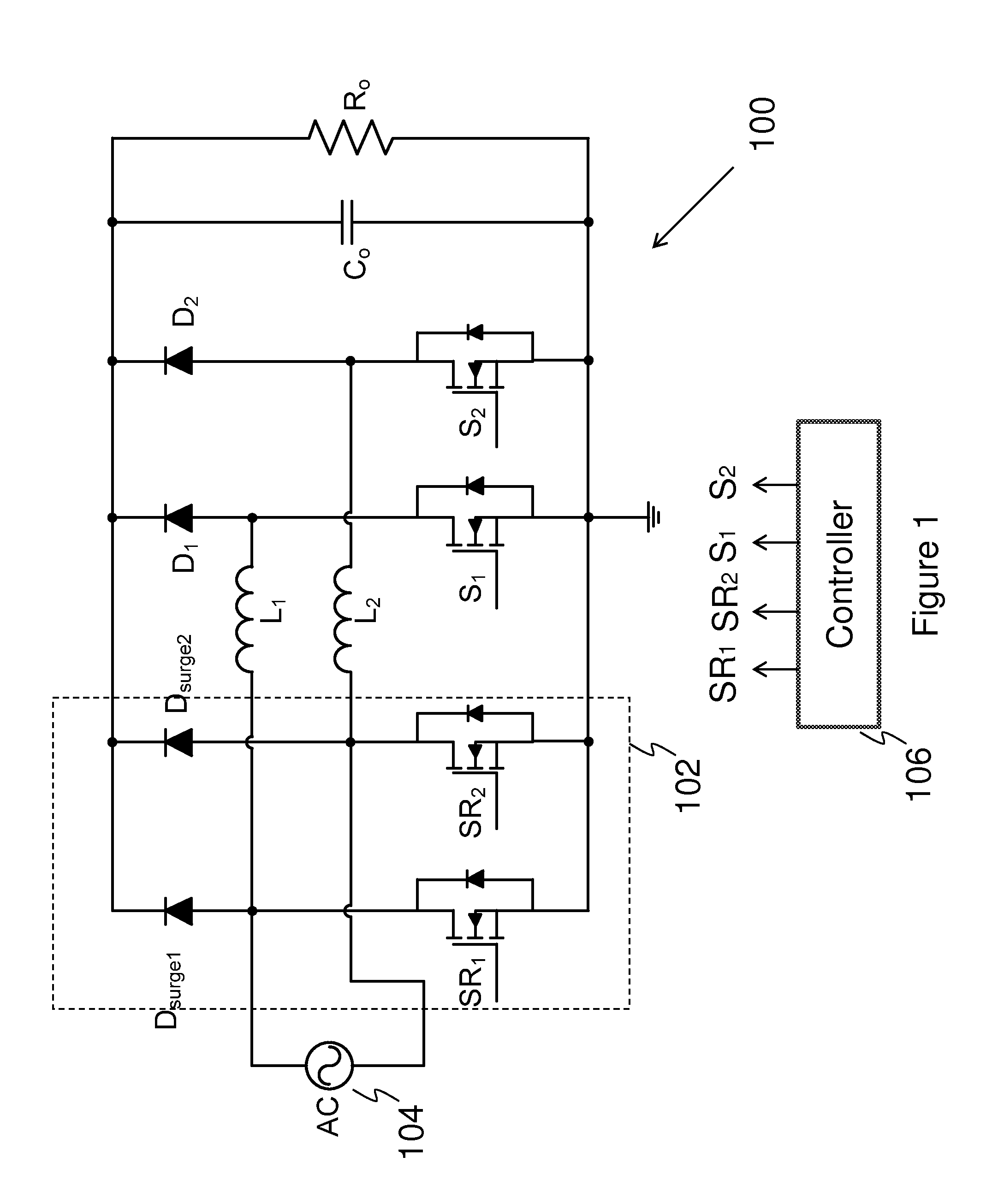 High efficiency bridgeless PFC converter and method