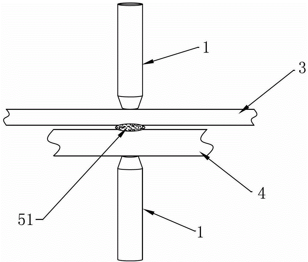 Electric resistance welding method, electrode welding head using electric resistance welding method and electrode welding head used in electric resistance welding method