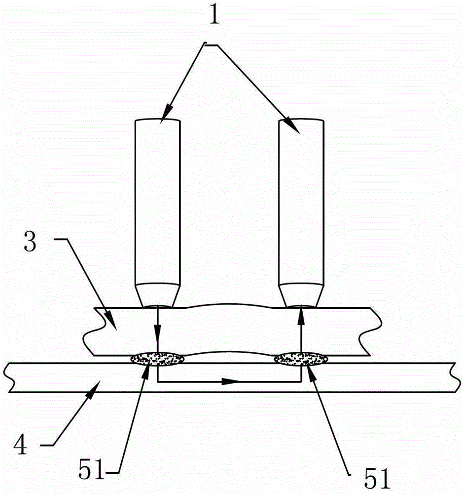 Electric resistance welding method, electrode welding head using electric resistance welding method and electrode welding head used in electric resistance welding method