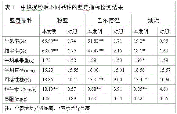 Method for enhancing and improving yield and quality of vaccnium uliginosum by pollination