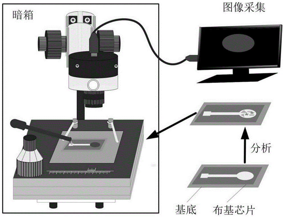 Substrate-prefixed fabric-based micro fluid control chemiluminiscence method for detecting hydrogen peroxide