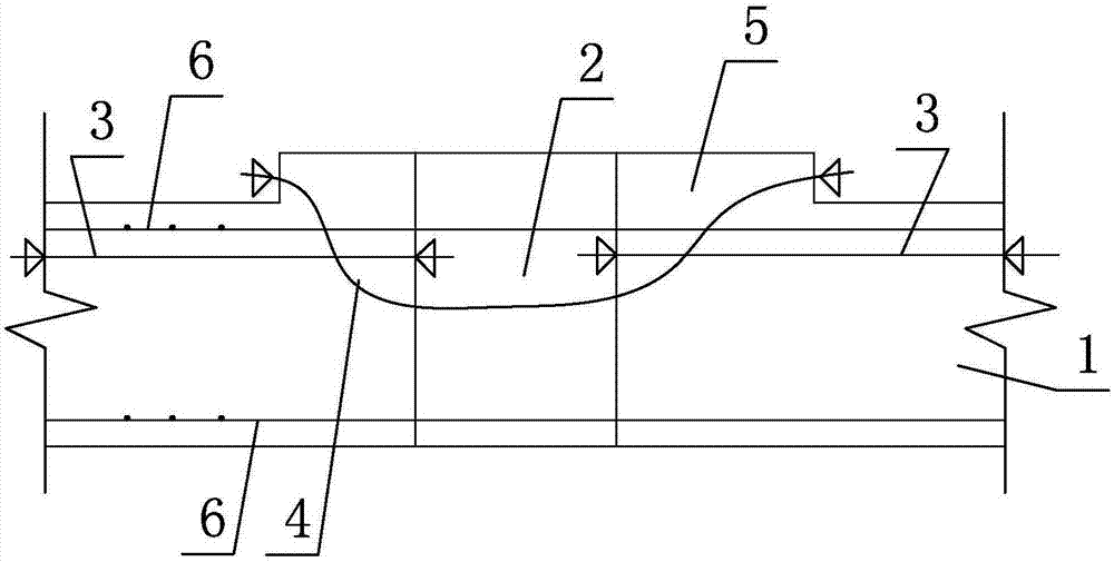 Post-cast strip structure of prestressed concrete plate