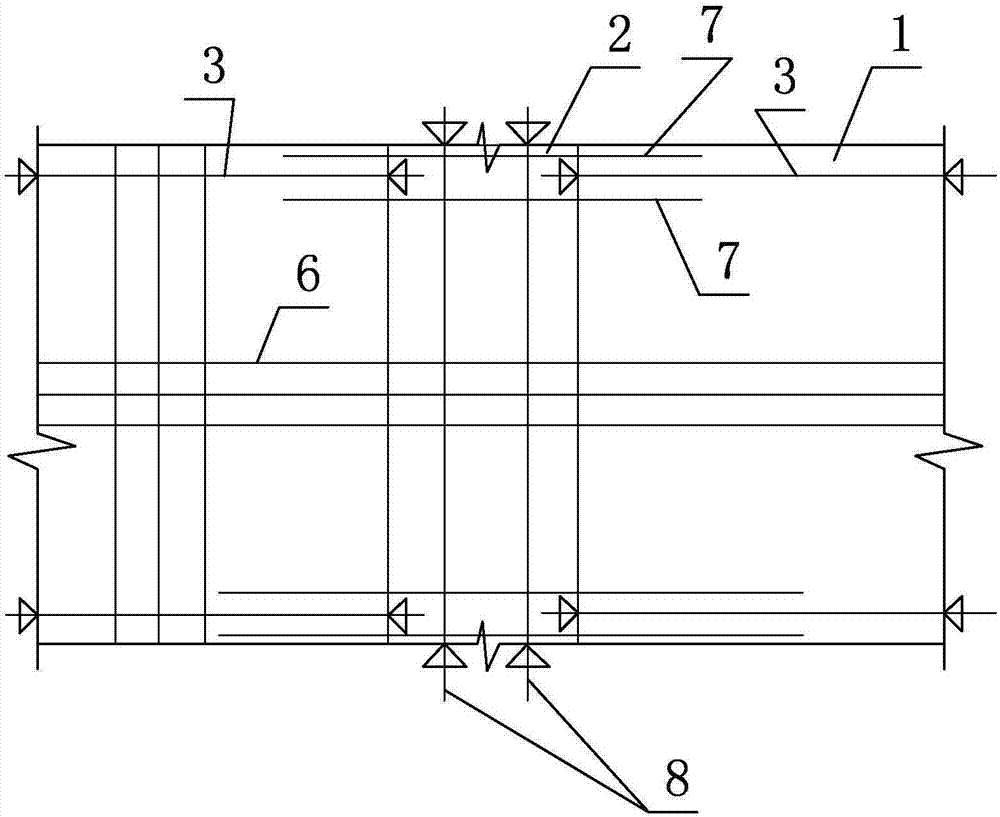 Post-cast strip structure of prestressed concrete plate